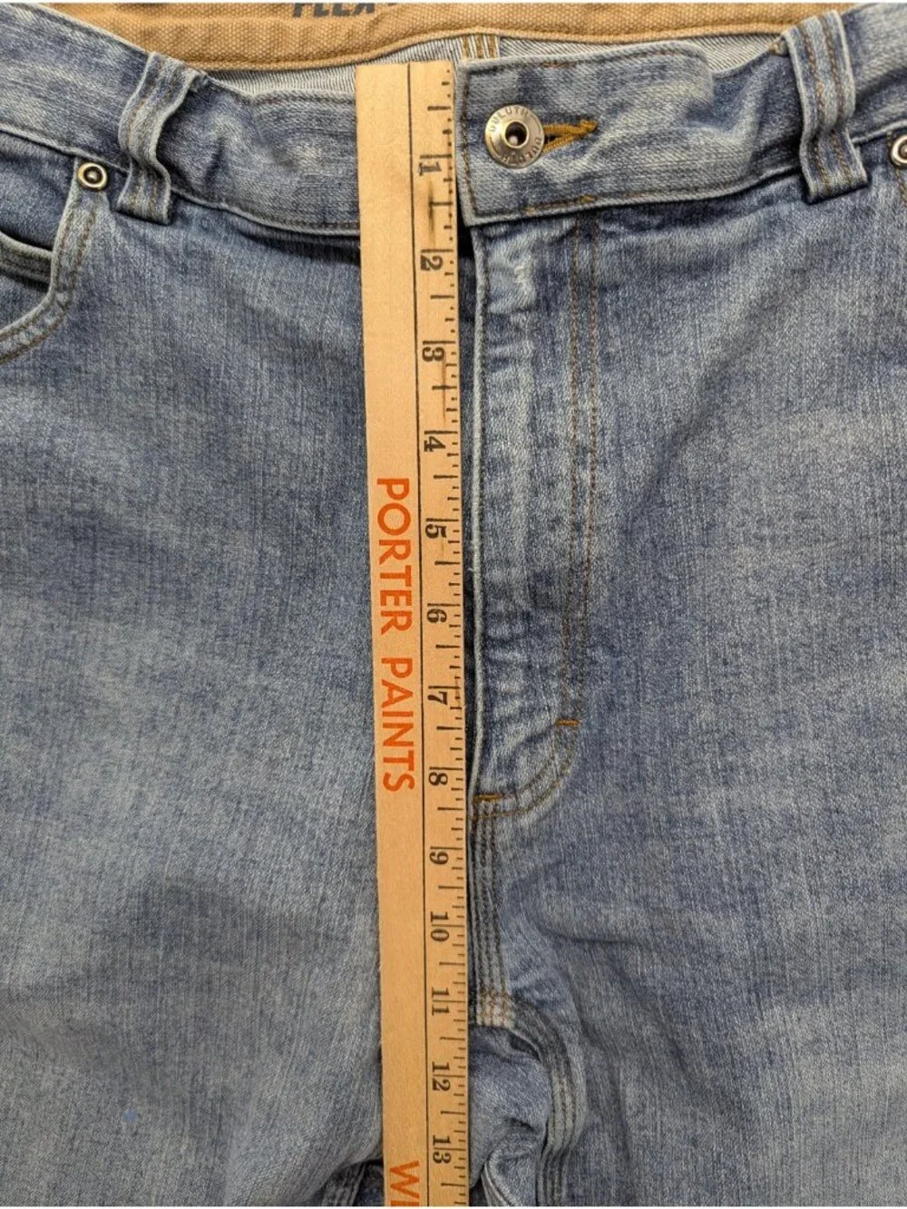 Duluth Flex Ballroom Jeans Mens 40x30 Blue Light Wash Relaxed Straight Denim